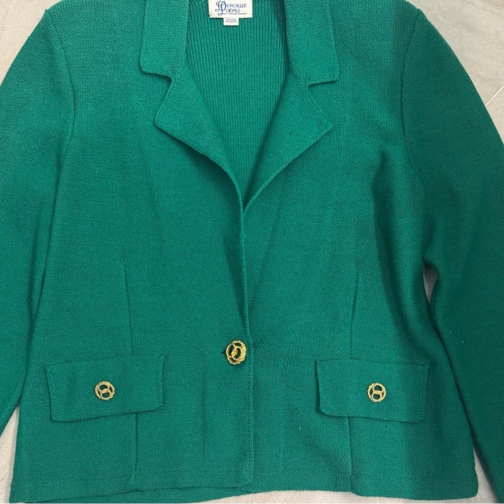 🔥Dunnolie Looms Green Cardigan / Blazer With Shoulder Pads🔥